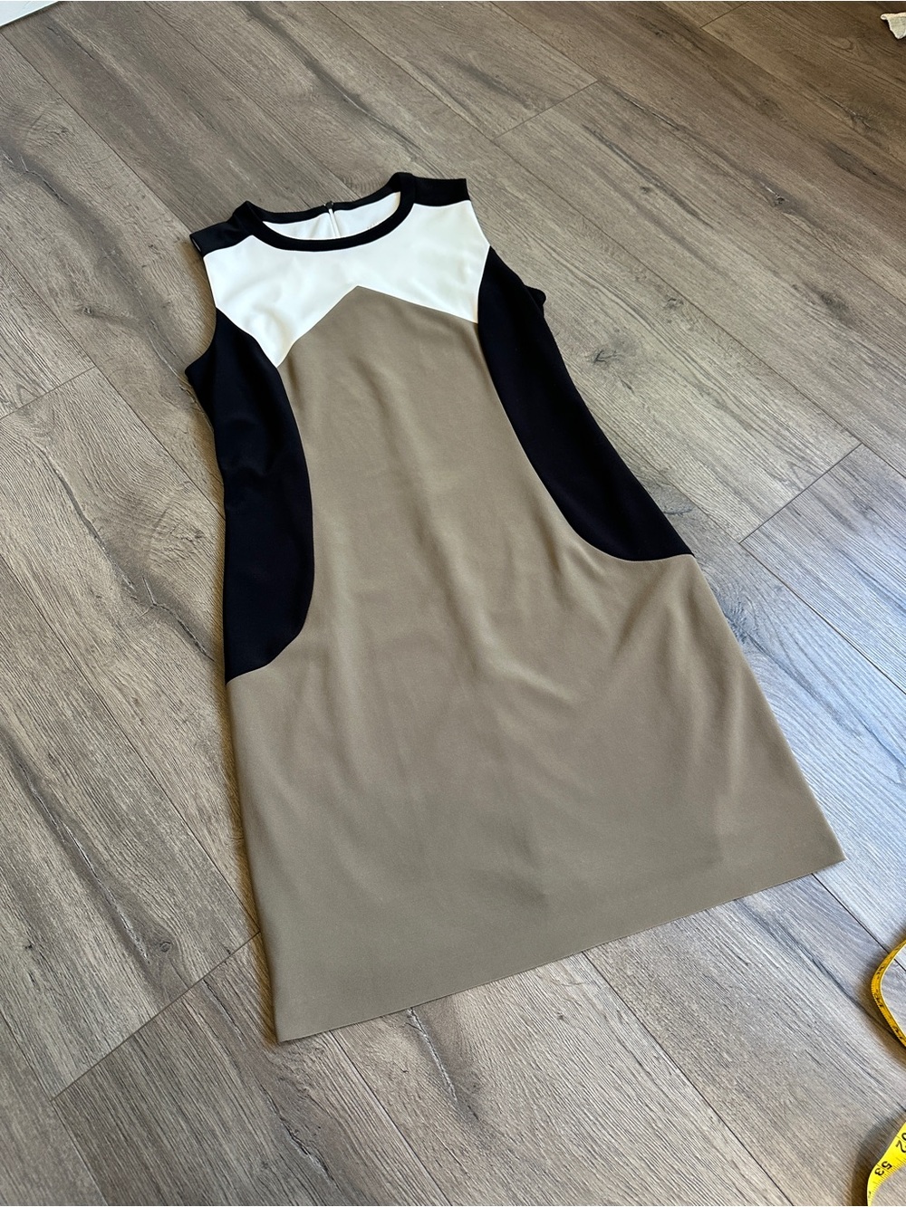 Joseph Ribkoff Black, Taupe & White Colorblock Dress